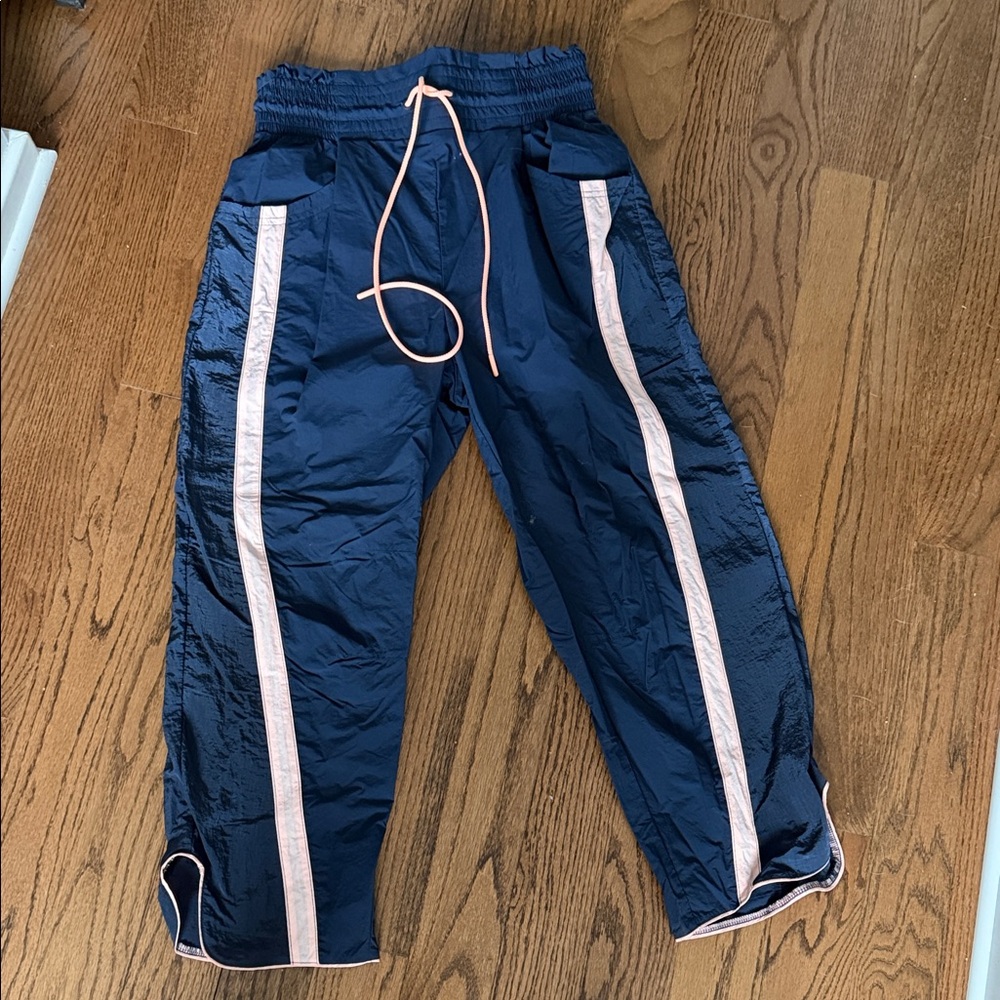 FP Movement by Free People Navy Track Pants with Pink Stripes